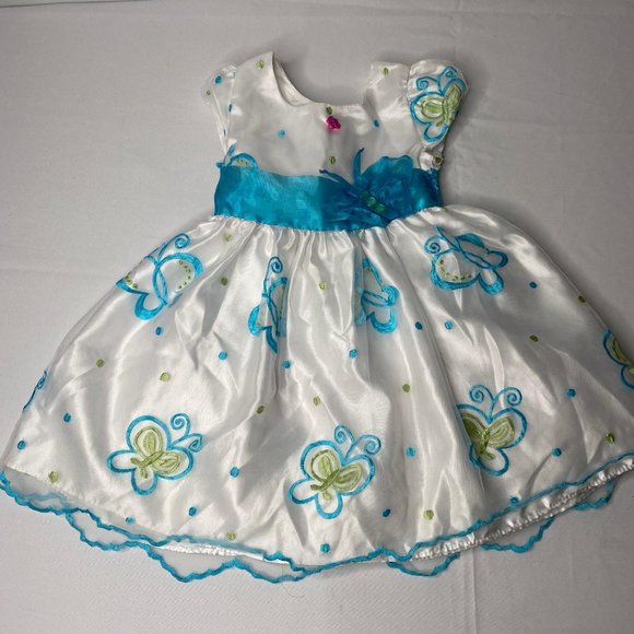 Butterfly Dress toddler Baby Girl 18-24 months Petticoat Lined Photo Shoot - Picture 3 of 10